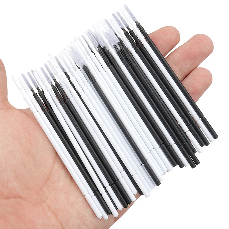 100 Stuks Wegwerp Katoenen Wattenstaafje Wimper Extension Tools Mascara Applicator Borstel Wimpers Extensie Make-Up Applicator Removal Tool