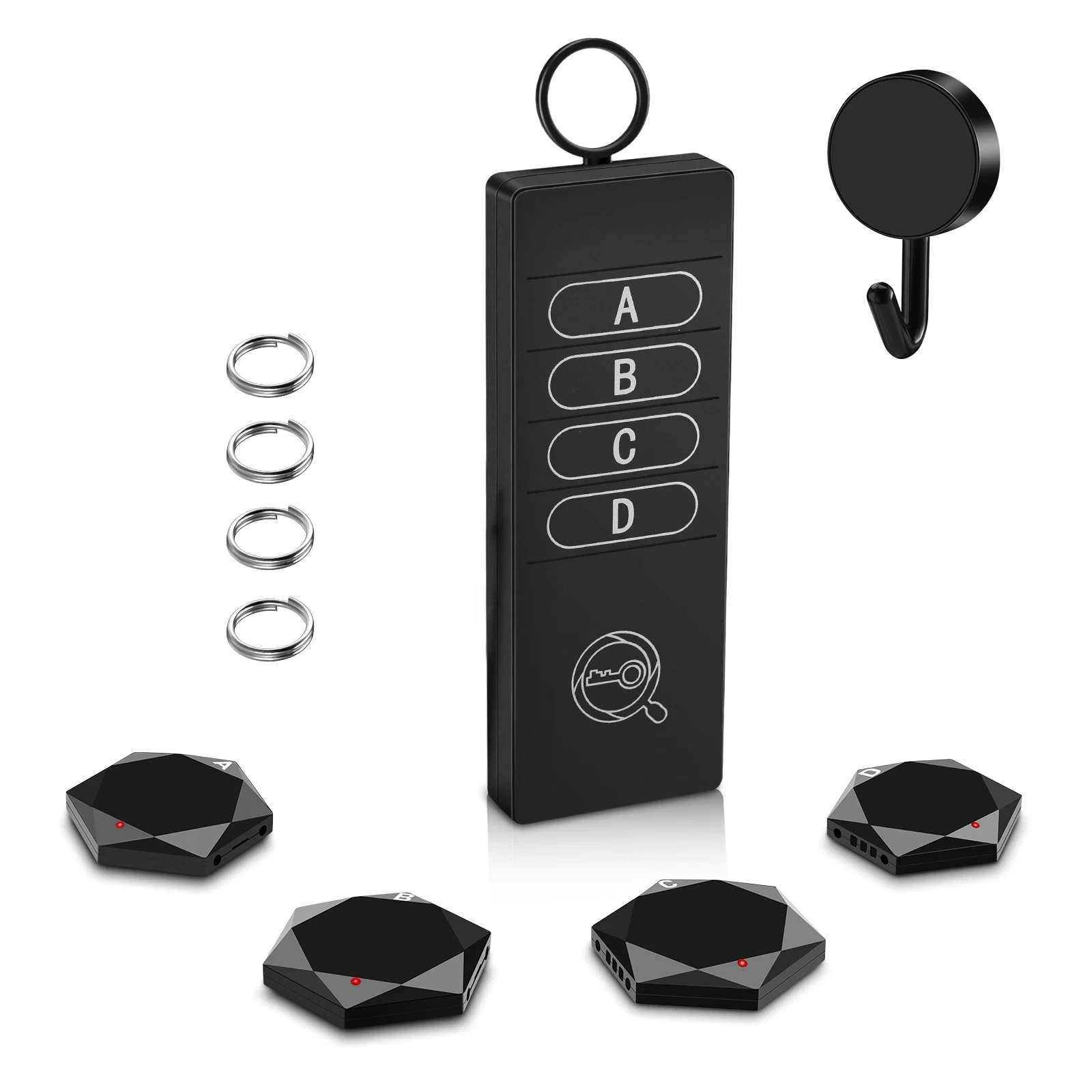 

Локатор ключей, анти-потерянный трекер, беспроводной пульт дистанционного управления, трекер предметов с громким звуком сигнала 85 дБ, 4 приемника