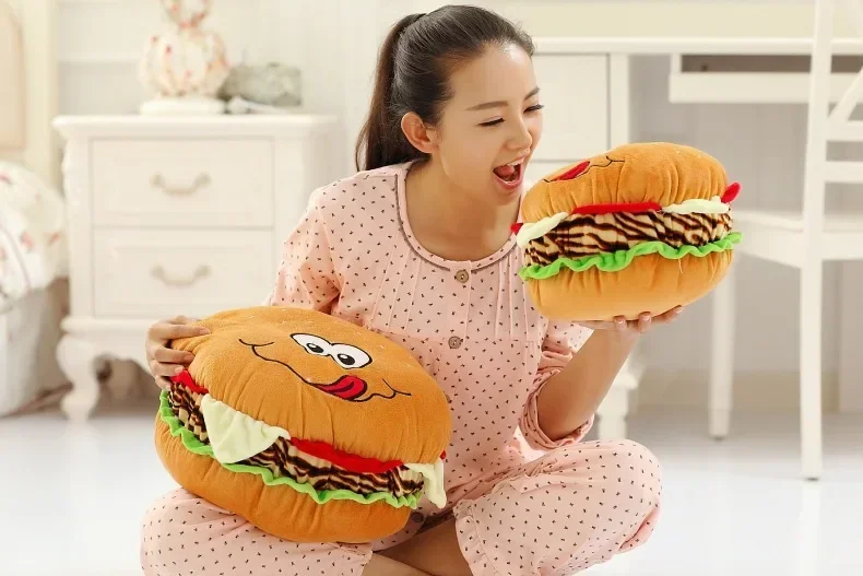 [ Funny ] 40cm soft hamburger pillow household act the role ofing is tasted super lovely creative gift swathes whimsy Baby toy