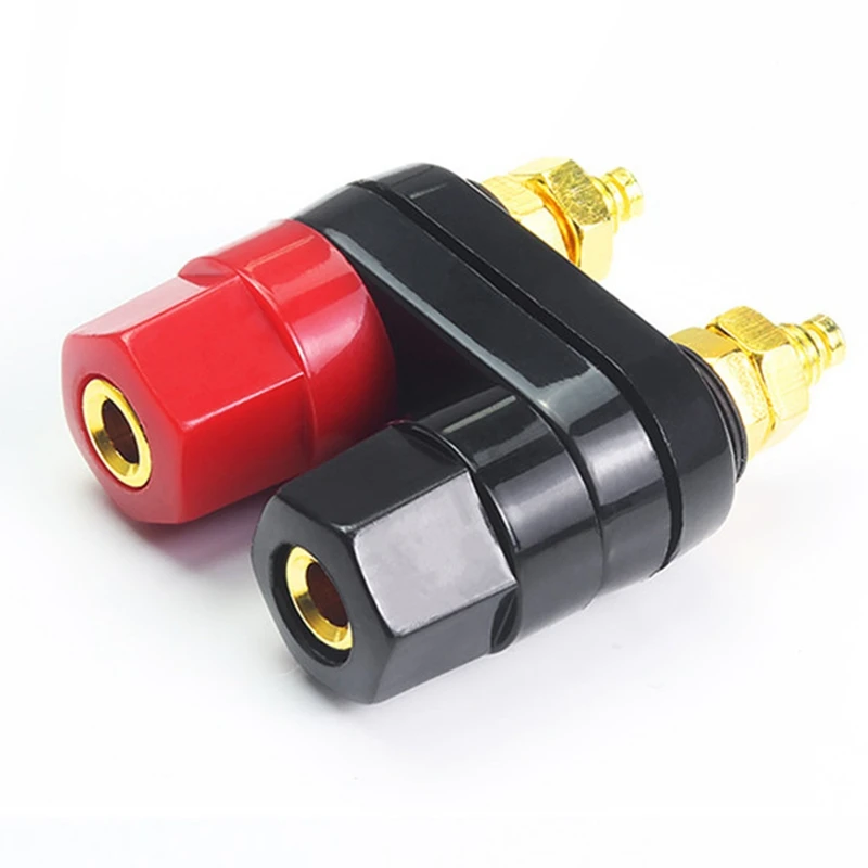 2pcs Dual 4mm Banana Plug Jack Socket Binding Post Terminal Connector For Speaker Amplifier Hexagonal / Plum-shaped Terminal