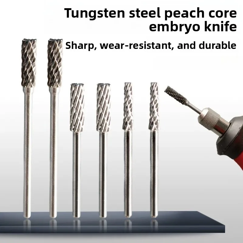 Tungsten Carbide Rotary Burr/ Electric Carving Bit/Grinding File Dental Handpiece/ Wood Peach Pit Nut Carving Rough Shaping Tool