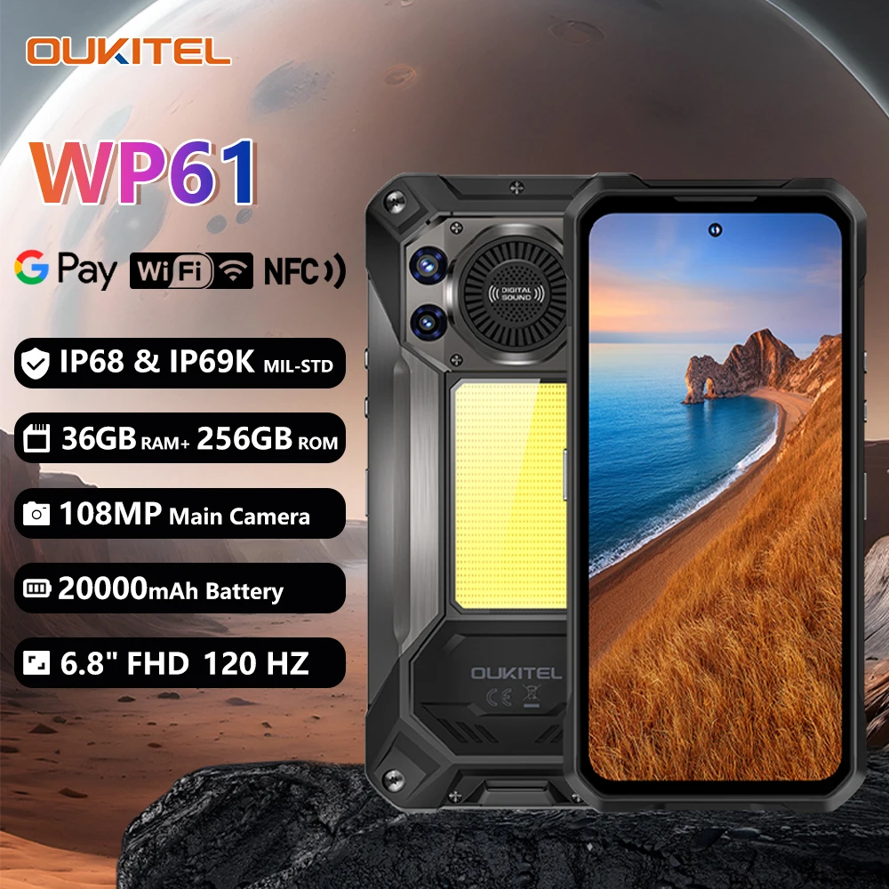 OUKITEL スマホ OUKITEL WP61 5G Rugged Phone 20000mAh 6.8 FHD+