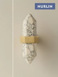 Nurlin Brass Marble White Black Pink Blue Decorative Furniture Wardrobe Door Cabinet Drawer T-bar Knob