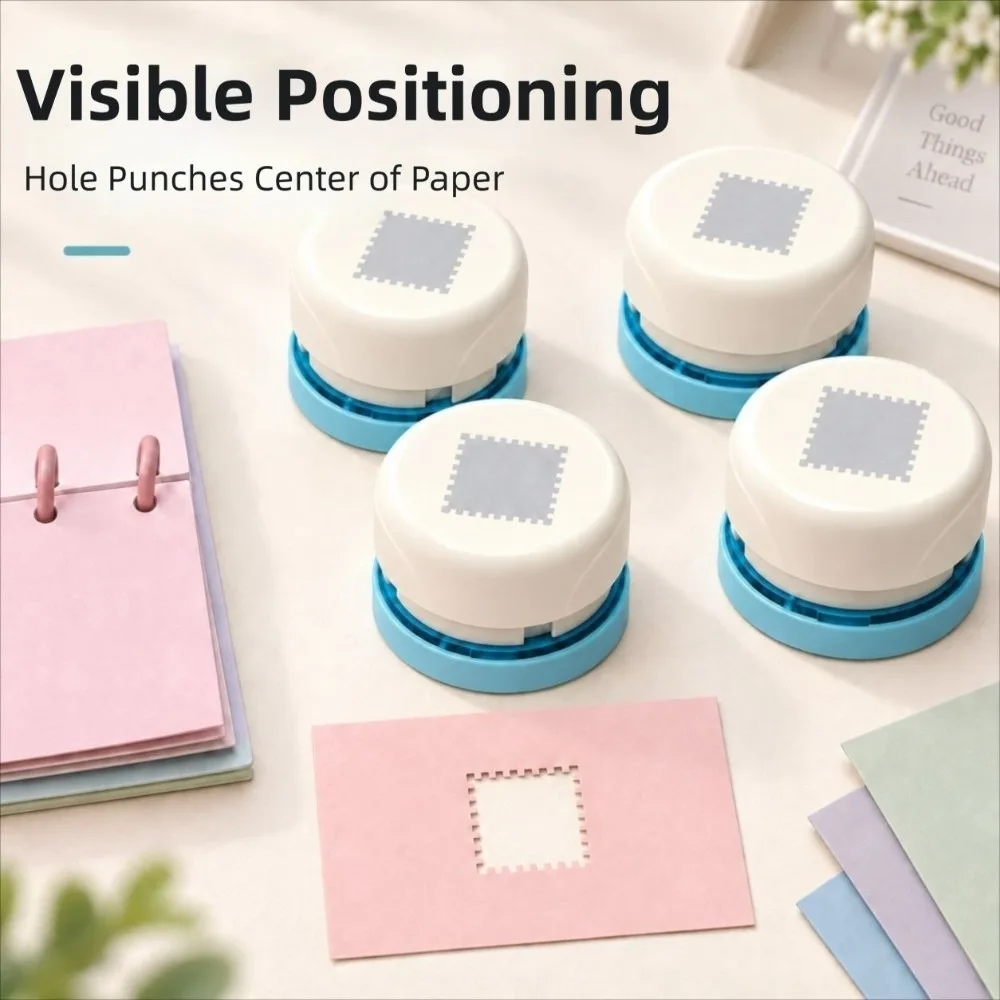 Handmade Magnetic Craft Hole Punch Labor Saving Precise Positioning DIY Paper Cut Puncher Creative Rectangle
