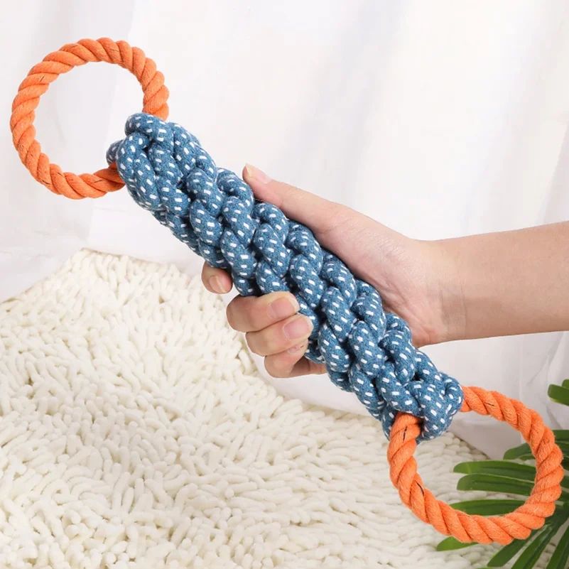 

1PC Handwoven Pet Dog Toy for Teeth Cleaning And Chew Fun Random Color Natural Bite Rope Dog Plaything
