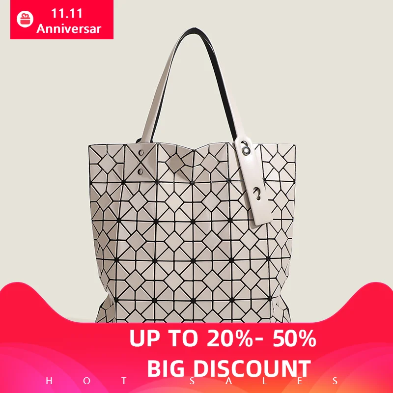 2024 New Women Geometric Handbag Shoulder Folded Totes Bags Large Capacity Geometry Bag Female Bolsa Luxury Leather Brand Bolsa
