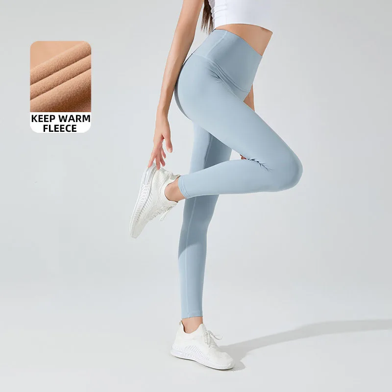 Leggings de sport épais à haute élasticité pour femmes, pantalons de yoga skinny noirs, collants d'entraînement de gym, leggings de fitness chauds, hiver, nouveau