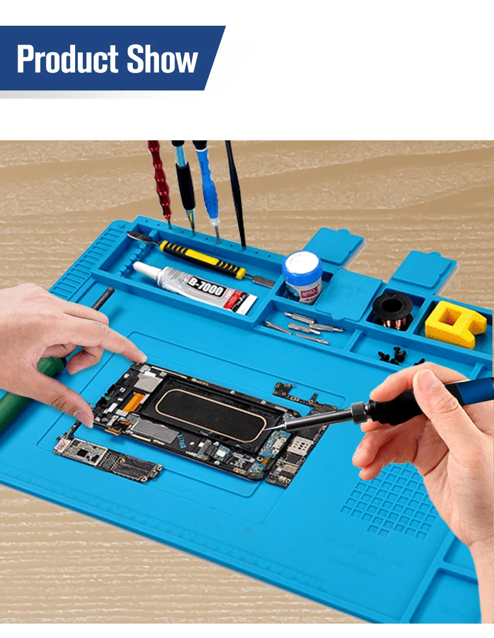 Heat Insulation Repair Pad Soldering Work Station Mat Silicon Welding Soldering Maintenance Platform