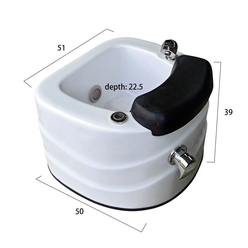 

Hot Selling Can Surfing Automatically Fiberglass Pedicure Basin Foot Massage Bowl With 7 Colorful Lamps