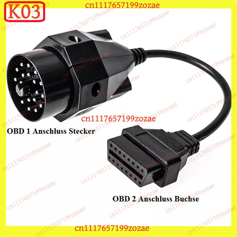 LK 20‑Pin To 16‑Pin OBD2 Adapter Extension Cable Replacement Parts For BMW E28 E30 E34 E36 E38 E39 E46 Z3 M3 1982‑2001