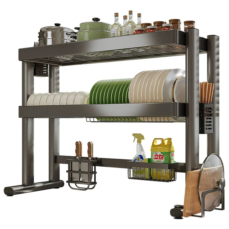 

Kitchen Sink Shelf Countertop Dish Storage Rack Multifunctional Dishwasher Dish Rack Drain on Sink