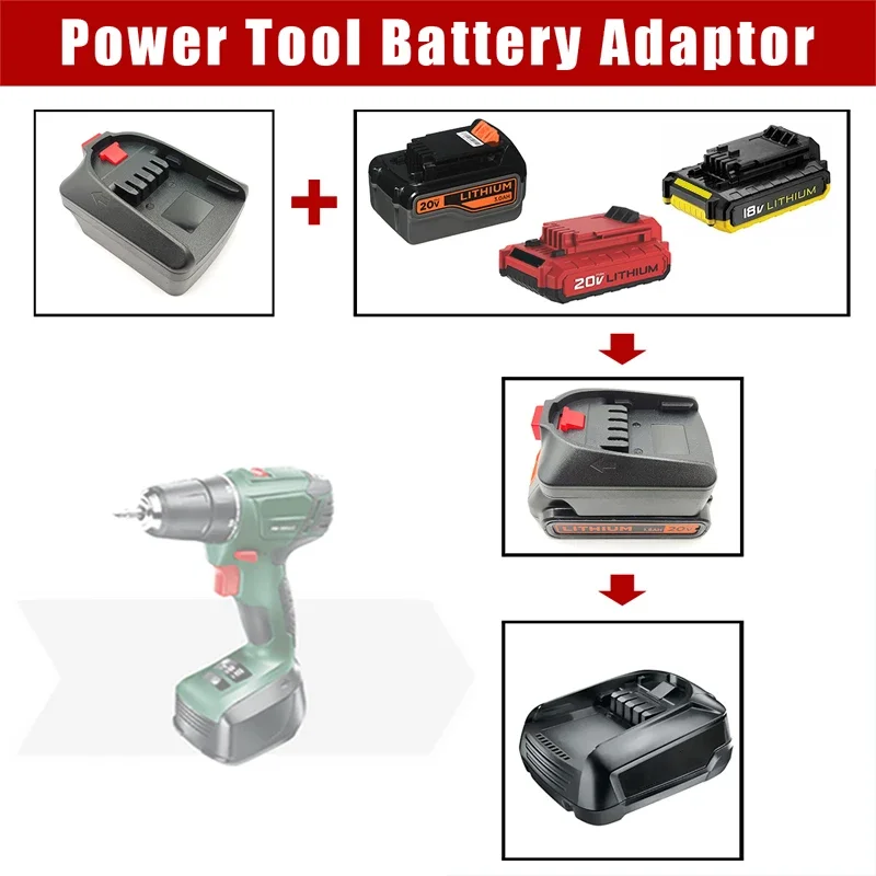 Adapter For Black Decker/Porter-Cable/Stanley 18V 20V Li-ion Battery Convert To for Bosch 18V PBA Li-ion Battery Power Tools