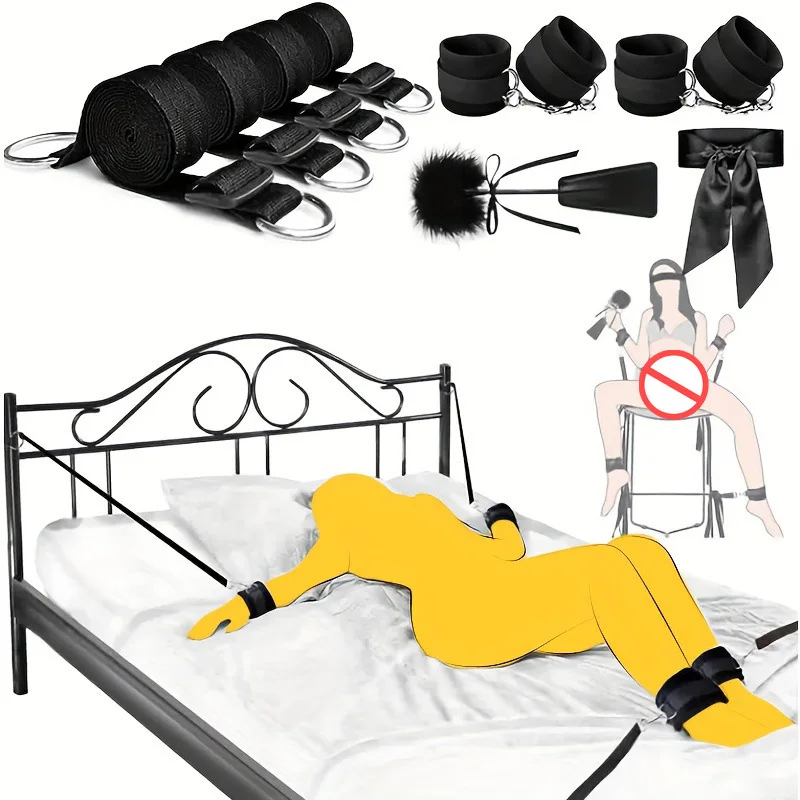 BDSM Bed Strap Bondage Alternative Binding on The Bed with Binding Sex Toys Flirting Handcuffs Footcuffs SM Adult Sex Products