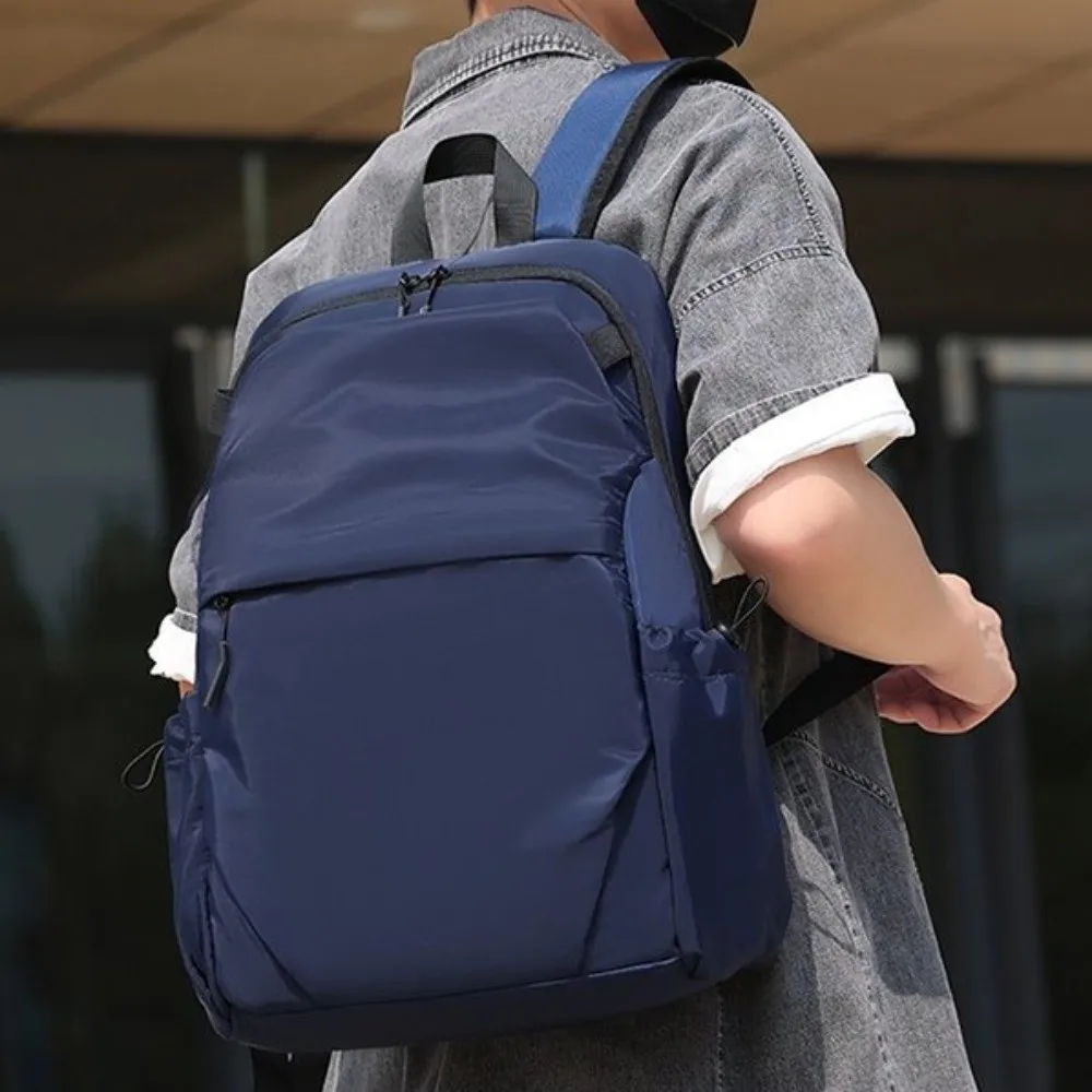 

Модный портативный мужской рюкзак, однотонная сумка для ноутбука, студенческий рюкзак, легкий большой вместительный рюкзак из ткани Оксфорд, унисекс