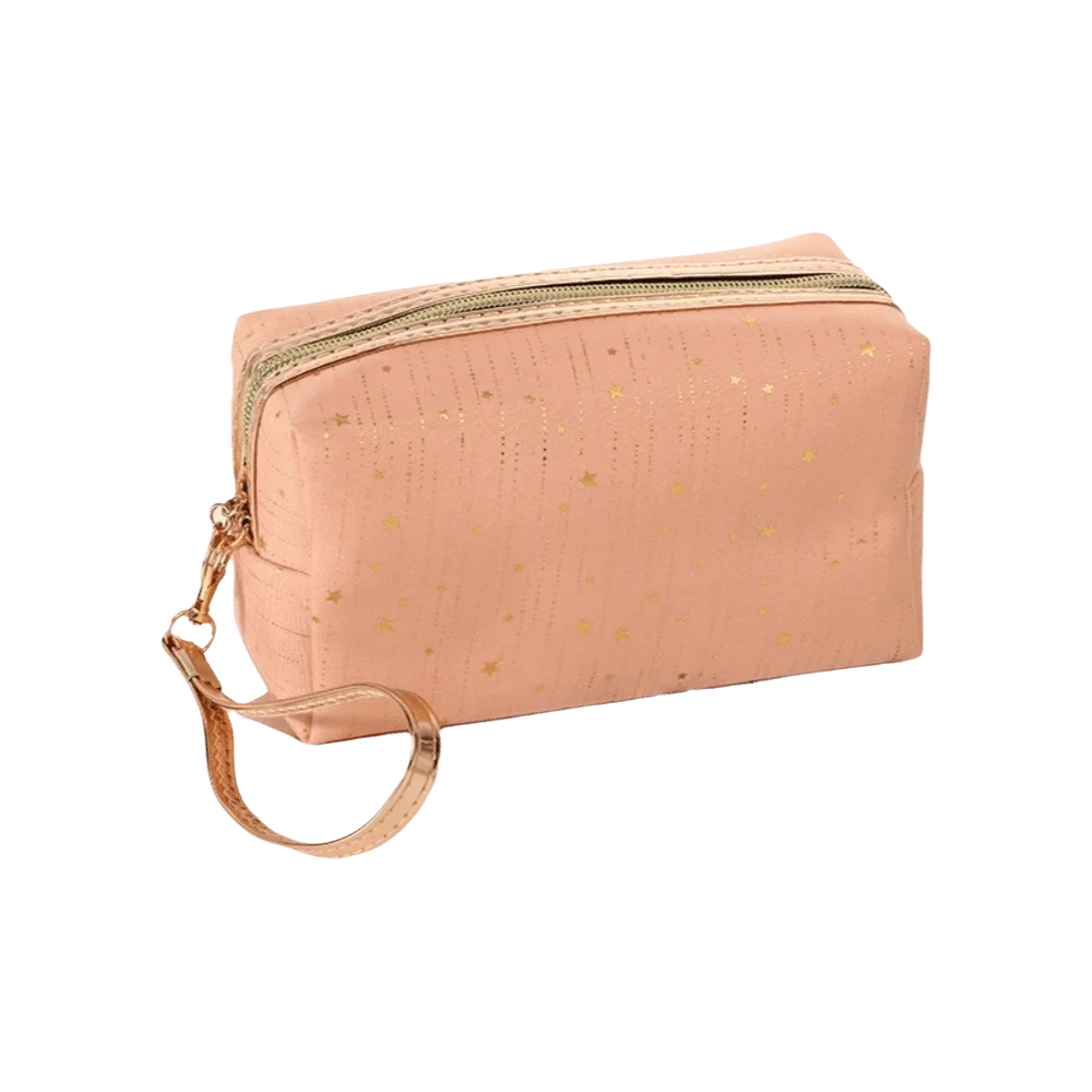 Vintage Large Capacity Makeup Bag Rainproof Gold-tinted Storage Bag Breathable Lightweight Cosmetic Bag Women