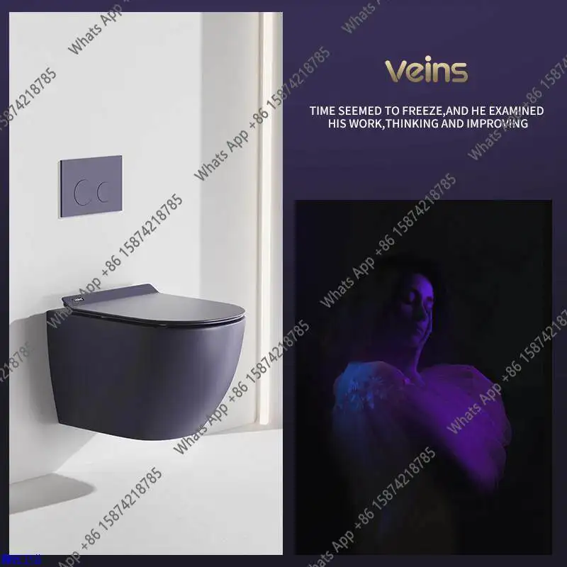 XvWall-mounted Toilet Household Suspended Into The Wall Hidden Water Tank Wall Row Embedded Hanging Color Toilet
