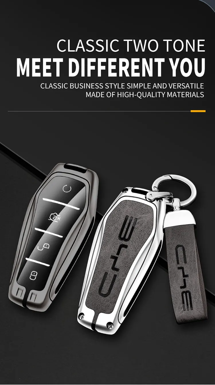 Zinklegierung Autoschlüsselhülle für BYD Song Plus Pro Seal U DM I Dolphin Mini Atto 3 EV Schutzhülle Autozubehör – Detail 2