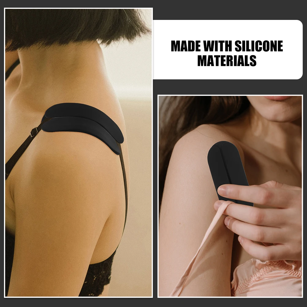 

4pcs Silicone Shoulder Pads Bra Straps Cushion Comfortable Anti Slip Invisible Reusable Accessories Mini Pad Enhancer
