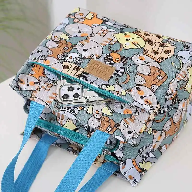 High Aesthetic Value Thickened Aluminum Foil Lunch Box Bag Portable Handheld Bento Bag for Students And Office Workers