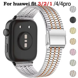 Metal Watch Strap for Huawei Watch Fit4/4Pro Smartwatch Stainless Steel Band for Huawei Fit3/2/1 Metal Correa Wristband Bracelet