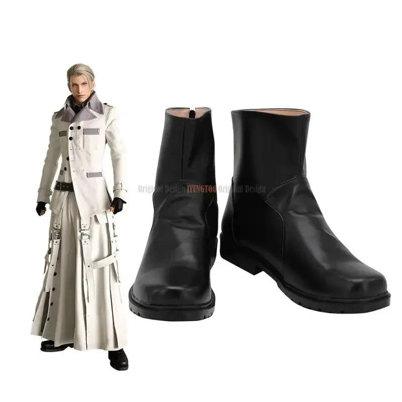 Qq98Rufus Shinra Final Fantasy VII Remake Rufus zapatos de Cosplay botas negras personalizadas para Unisex