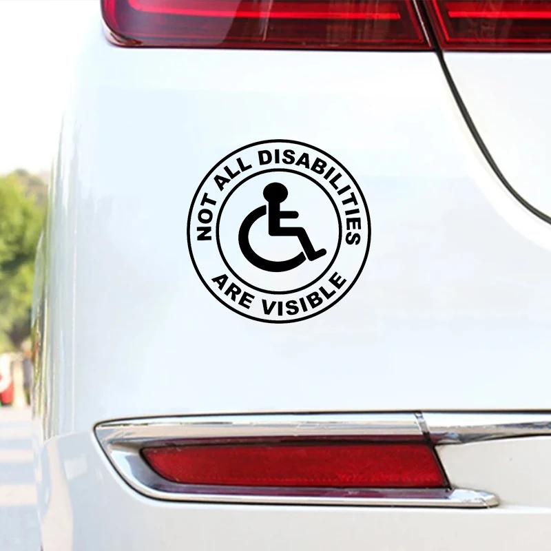 Autocollant « Toutes les handicapées ne sont pas visibles » pour la fenêtre de la portière de la voiture, décoration invisible pour la sensibilisation aux handicapades