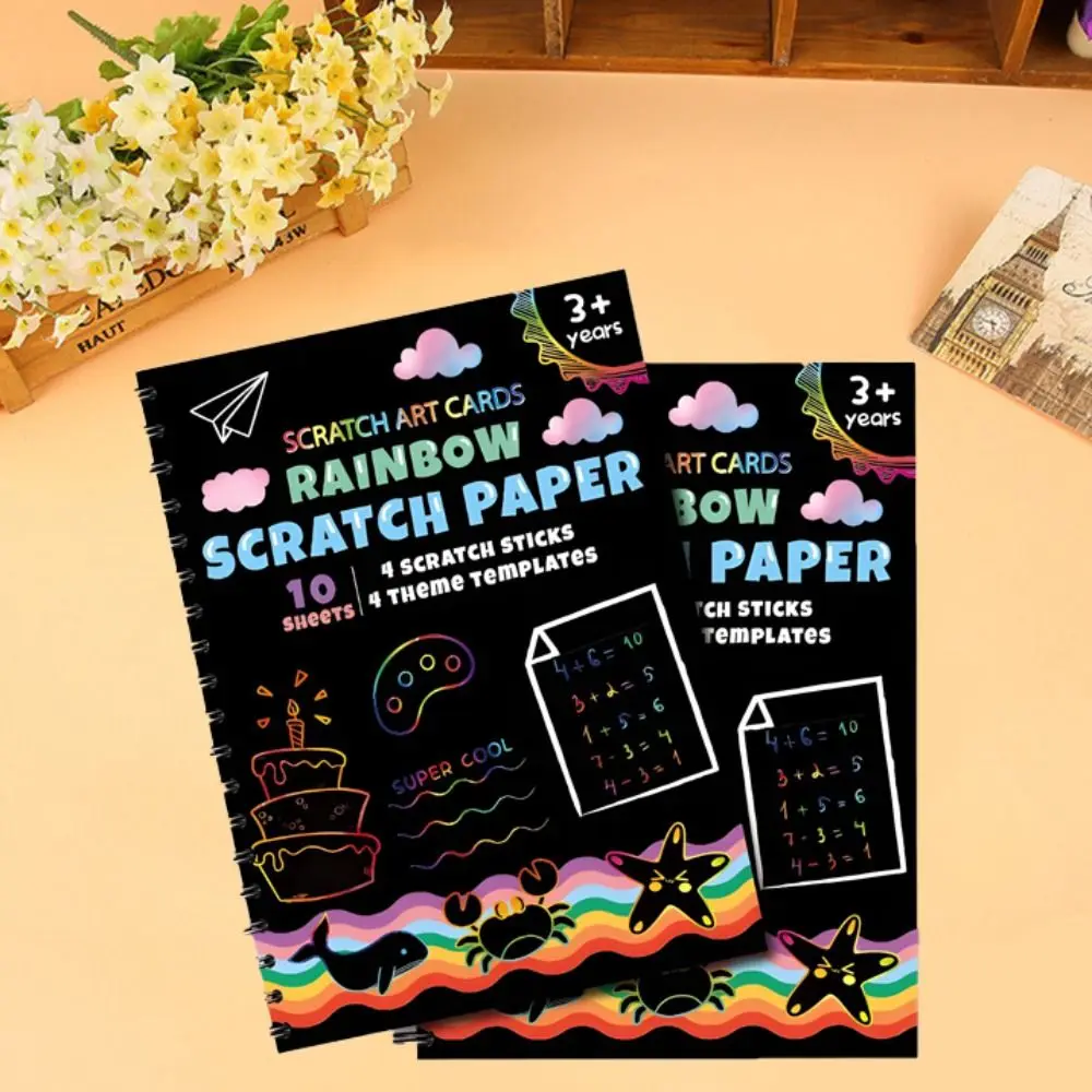 Creative Colorful Rainbow Scratch Book No Odor Secure Color Drawing Paper Neoteric Smooth Glitzy Paper Note Kids Gift