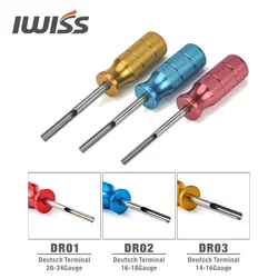 IWISS-herramientas de extracción de contactos Deutsch, Kit de herramientas de extracción de terminales serie DT para contactos sólidos Deutsch, IWS-123D