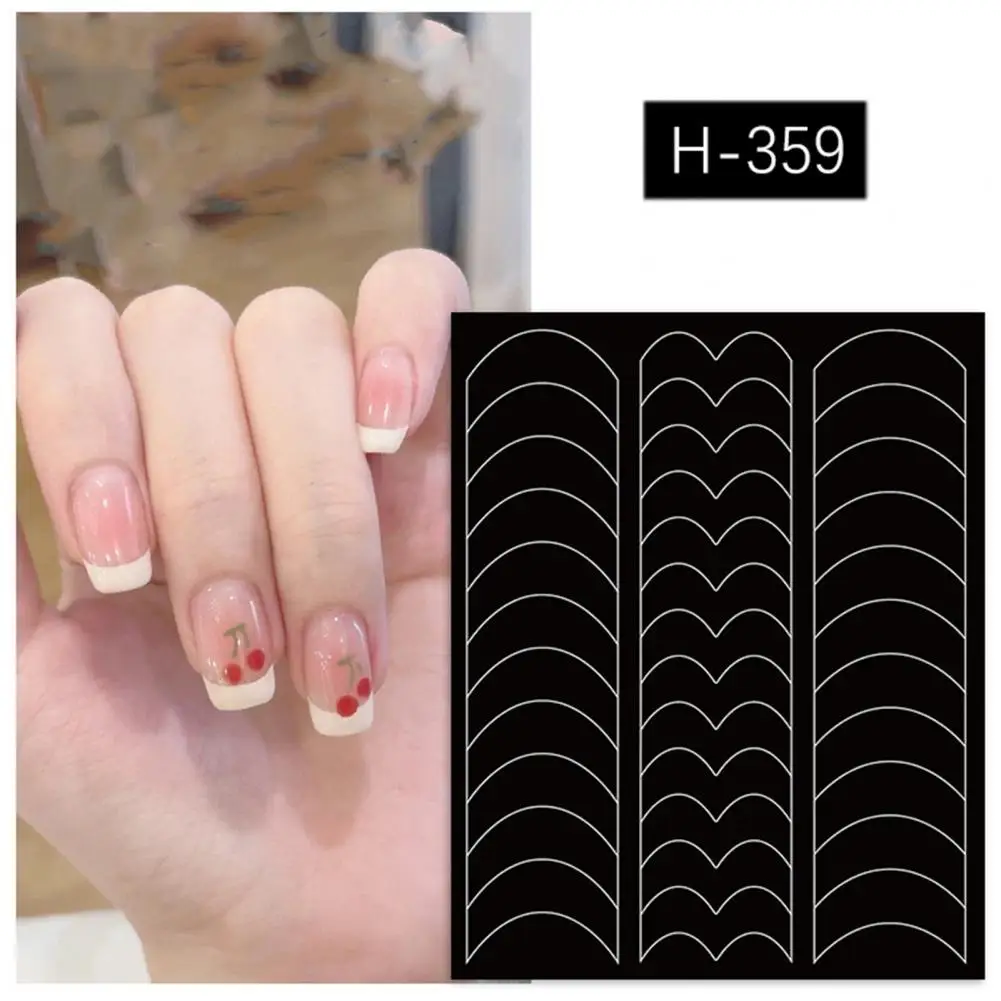 Nail Stickers Chic Nail Art Stickers 6 Sheets of Manicure Hollow Smile Wave Line Designs Jewelry Nail Polish Spray Tool Hollow