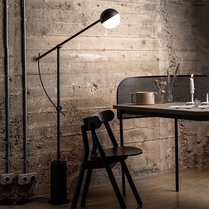 New Italian modern minimalist living swing acrylic marble floor Nordic restaurant model room floor lamp