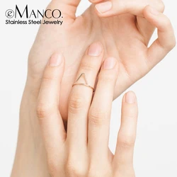 eManco Minimaliset Stainless Steel Geometric Rings for Women Punk Ring Stackable Triangle Midi Rings Jewellery