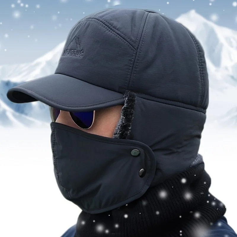 Winter Verdickte Baseball Kappe Warme Winddicht Warme Ohrenschützer Hut Männer Frauen Atmungsaktive Outdoor Skifahren Angeln Gesicht Abdeckung Kappe