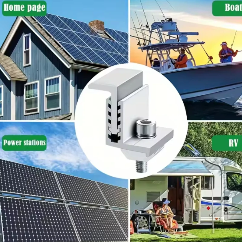 

6 шт. регулируемый солнечный фотоэлектрический кронштейн из алюминиевого сплава, боковой блок среднего давления, аксессуары для фотоэлектрического кронштейна