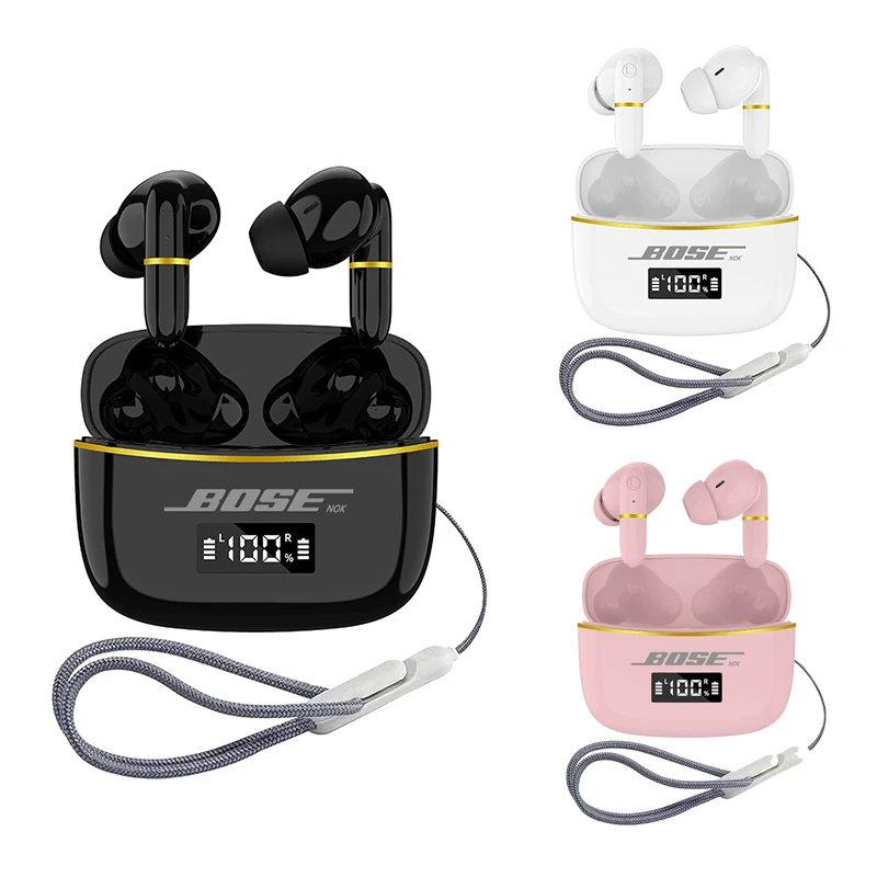 BOSEnok J2 Earphone Wireless Bluetooth Headset In-Ear HiFI Stereo Game Waterproof Earbuds Sport TWS Headphones With LED Display