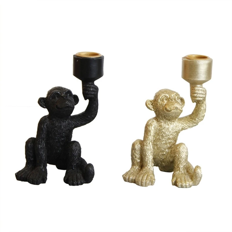 Candlestick Holder Funny Monkey Holding Home Decorations