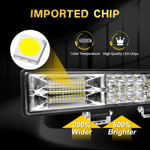 Imagen 2 del producto Barra de luz LED de trabajo, foco Led combinado de inundación, 12v, 24v, superbrillante, 6500K, 4x4, todoterreno, para coche, camión, ATV, SUV, 10 pulgadas, 20 pulgadas