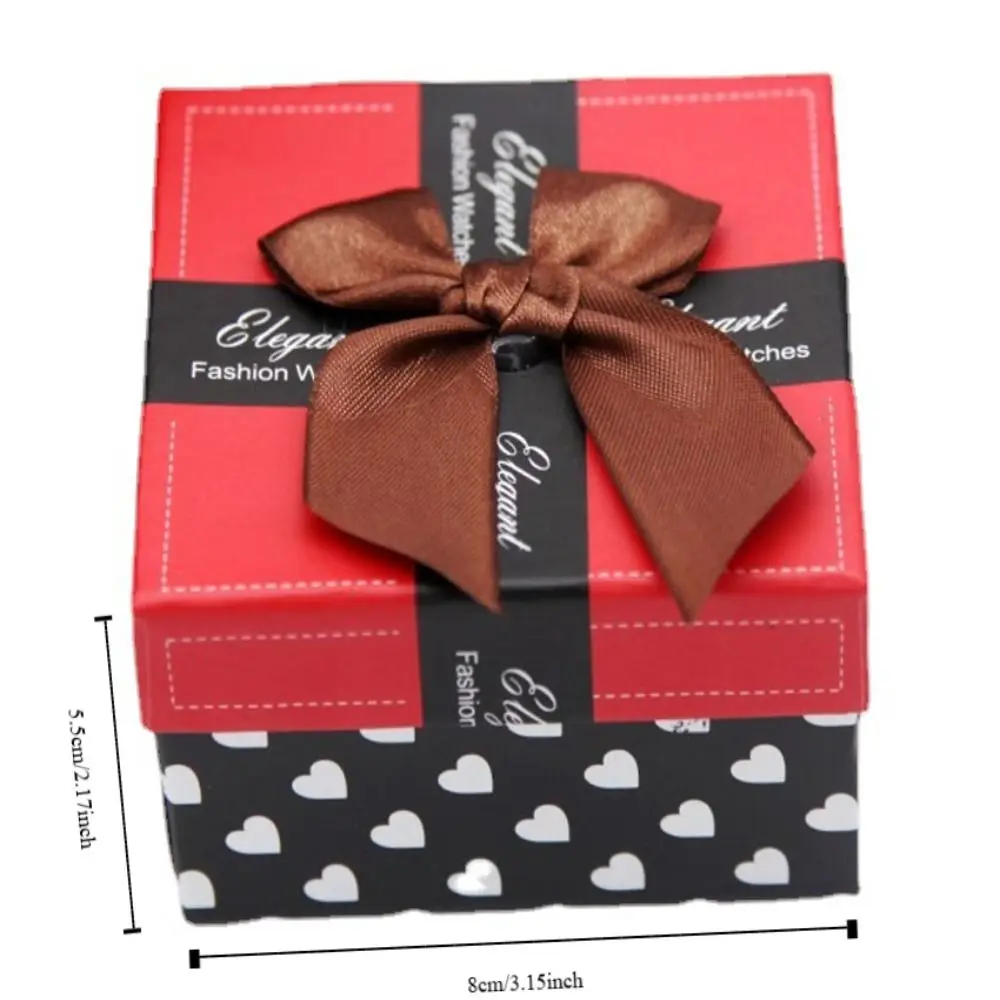 Простой бумажный футляр для часов, мультяшный браслет с защитой от падения, упаковочная коробка, износостойкая прочная бумажная коробка с бантом