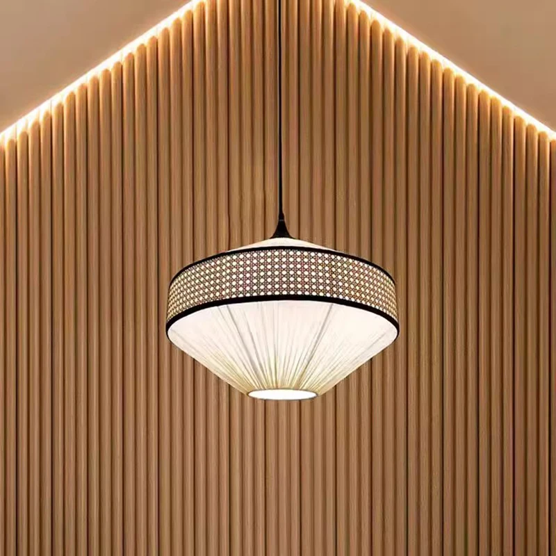 Modern Wabi Sabi Fabric Pendant Light Living Room Restaurant Bedroom Bar Home Decor Chandelier Indoor