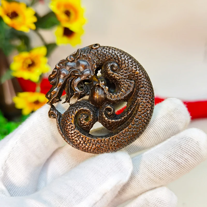 Metal 3D Dragon Statue Charm Fashion Dragon Animal Sculpture Teen Accessories Father Men Gift Bronze Craft Collection