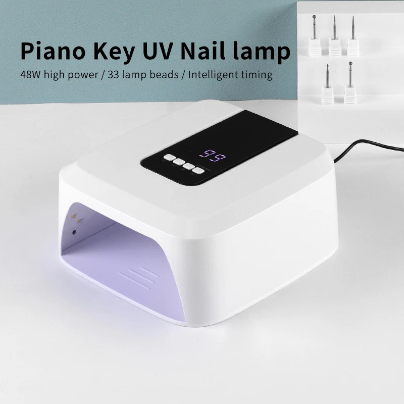 New Rechargeable Nail Lamp Cordless Gel Polish Dryer UV Light for Nails Manicure Light 48W Wireless Nail UV LED Lamp 33pcs Bulb