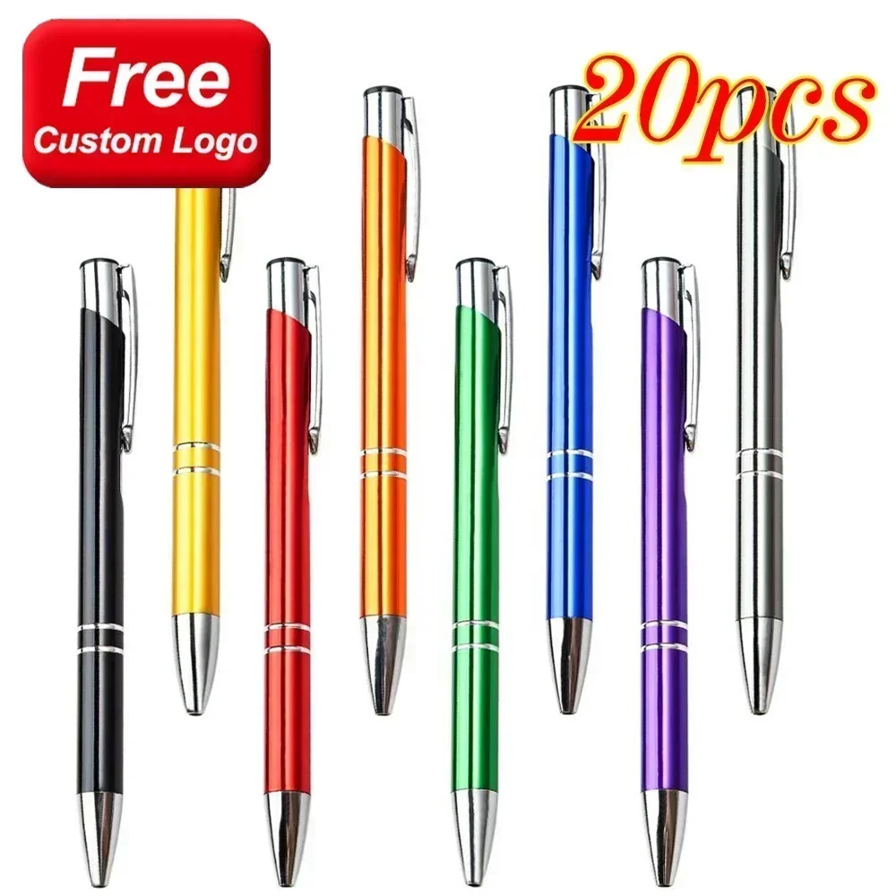 20pcs/lot Hot Sell Custom Ballopint Pen Metal Elite Pen Support Print Logo Advertising Wholesale Personalized Pen Advertising