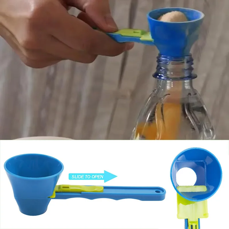 

2Pcs No Spill Measuring Spoon Funnel Preparation Of Protein Powder Workout & Sports Drinks Coffee Dry Goods 2-in-1 Sliding Spoon