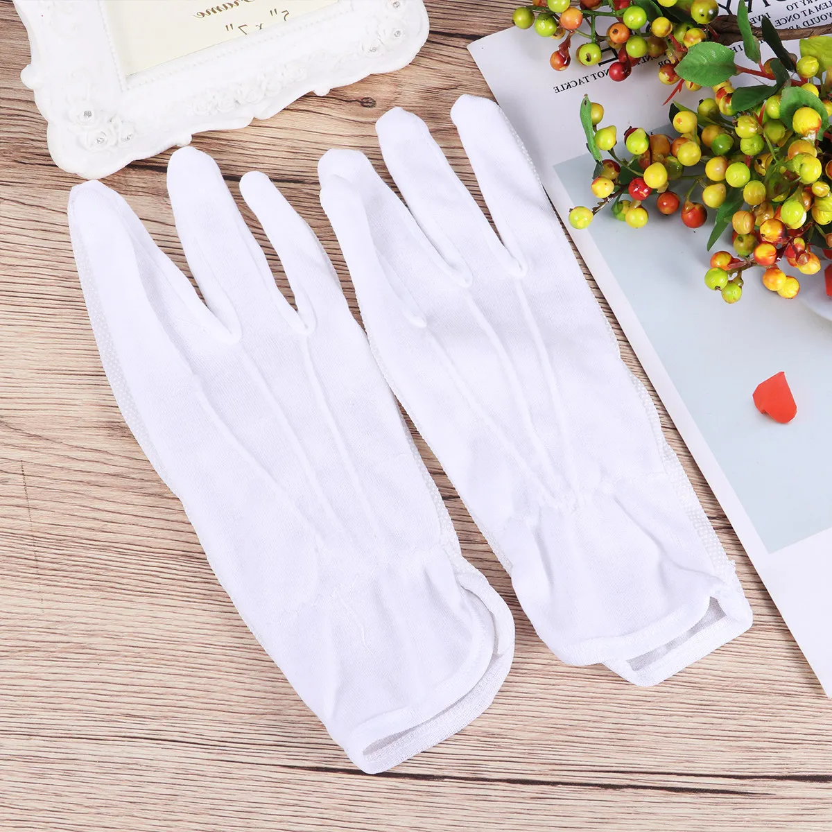 

5Pairs Non-Slip Protective Cotton Gloves Lightweight Stretchy Work Gloves for Industrial Labor Gardening Cleaning Fingerprint