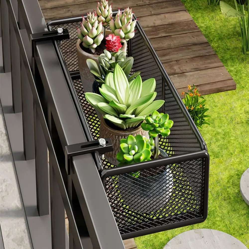 High Quality Iron Art Flower Pot Stand Hanging Design Multi-purpose Hanging Plant Holder Balcony Storage Rack Window Sill