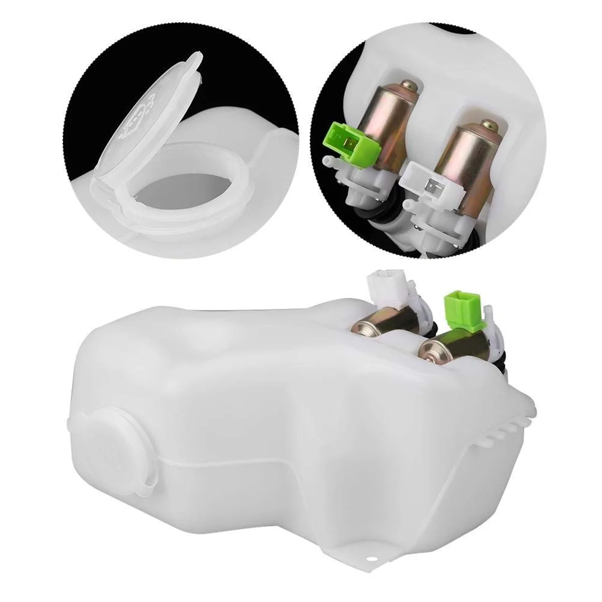 Windshield Wiper Washer Bottle 2 Hole Pump Tank Jar Kit for Patrol