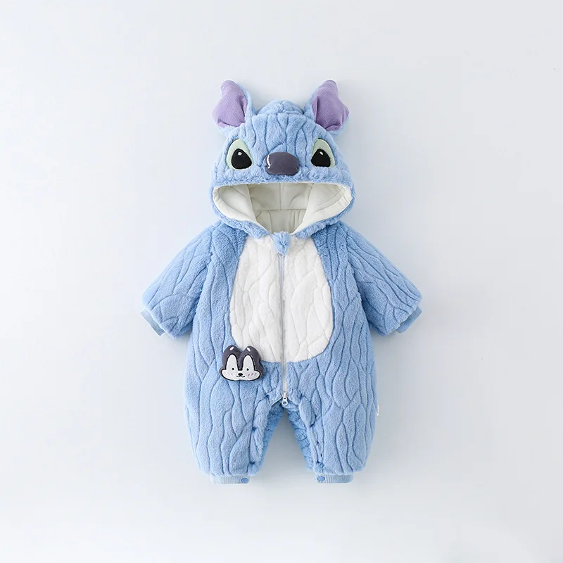 IYEAL Baby Boys Fleece Hooded Jumpsuit Cute Cartoon Dog Romper Zipper Warm Winter Infant Outfit Toddler One Piece Bodysuit