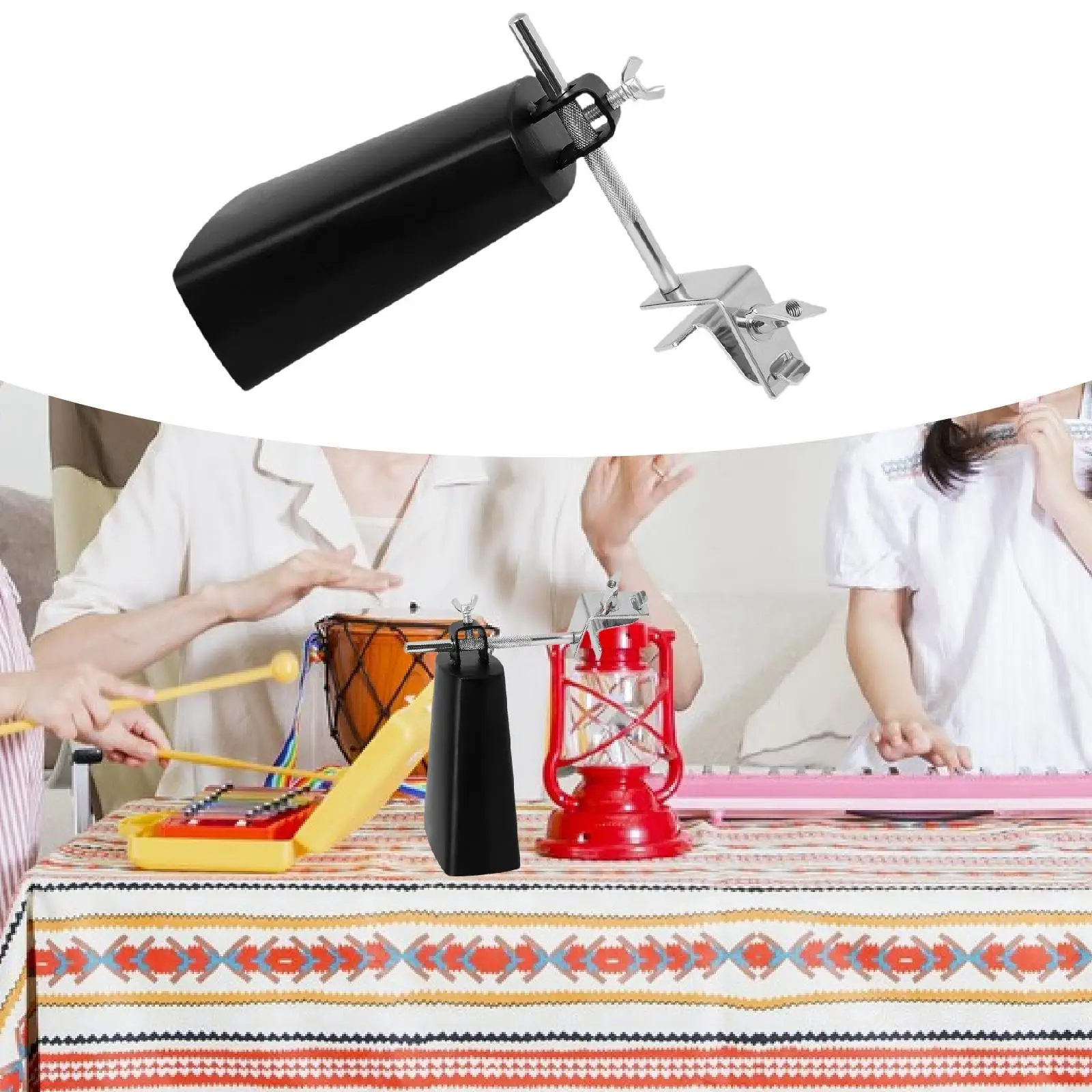 

Коровьи колокольчики и зажим для колокольчика, регулируемый детский инструмент, колокольчик для дня рождения, концерта, бейсбола, свадебного торжества