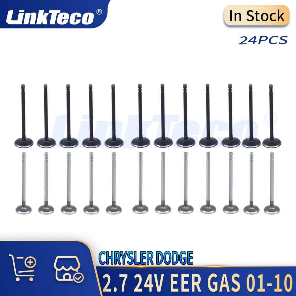 

24pcs Engine Parts Intake Exhaust Valves Set Fit 2.7 L V6 EER GAS For 01-10 CHRYSLER 300 SEBRING DODGE AVENGER STRATUS 4663899