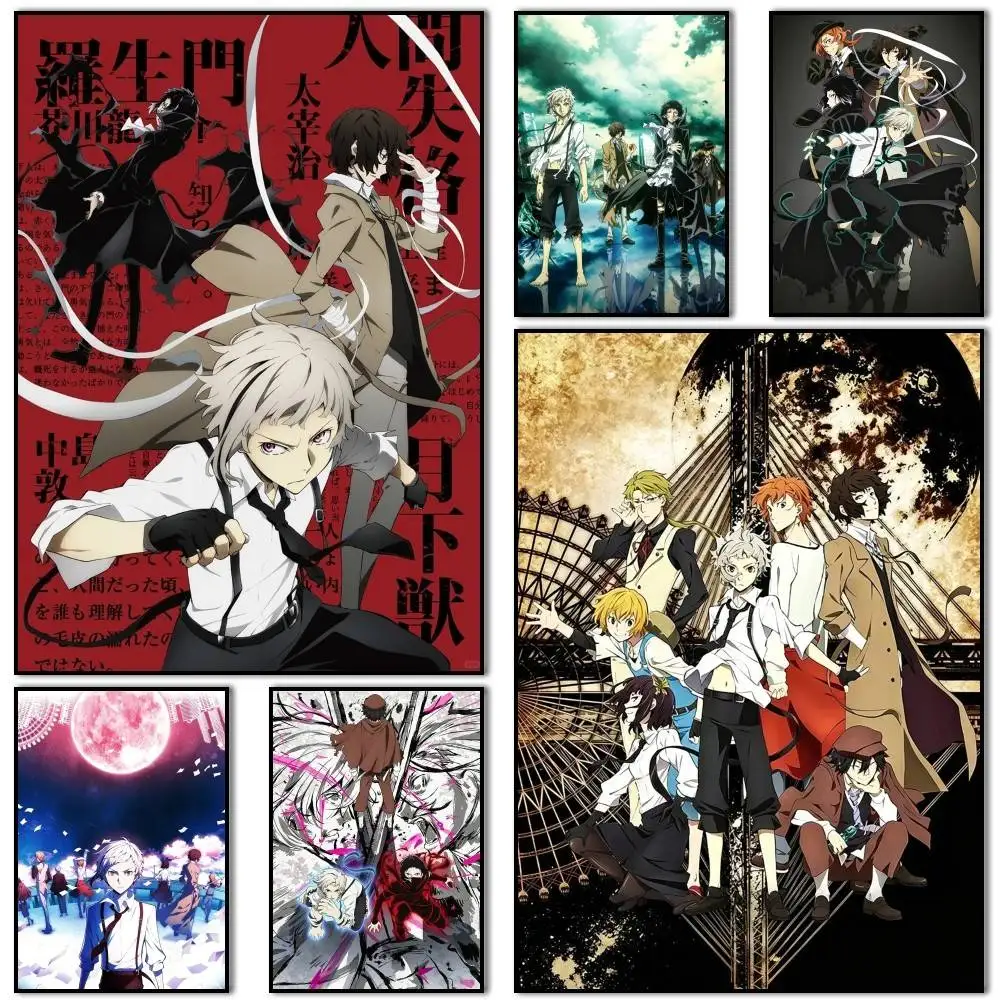 Nakajima From Bungou Stray Dogs Poster Self-adhesive Art Waterproof Paper Sticker Coffee House Bar