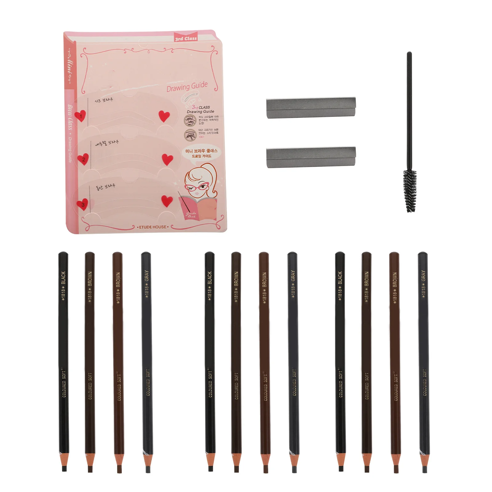 1 ensemble de crayons à sourcils, outils de maquillage polyvalents, accessoire cosmétique charmant longue durée, crayon de dessin pour femmes